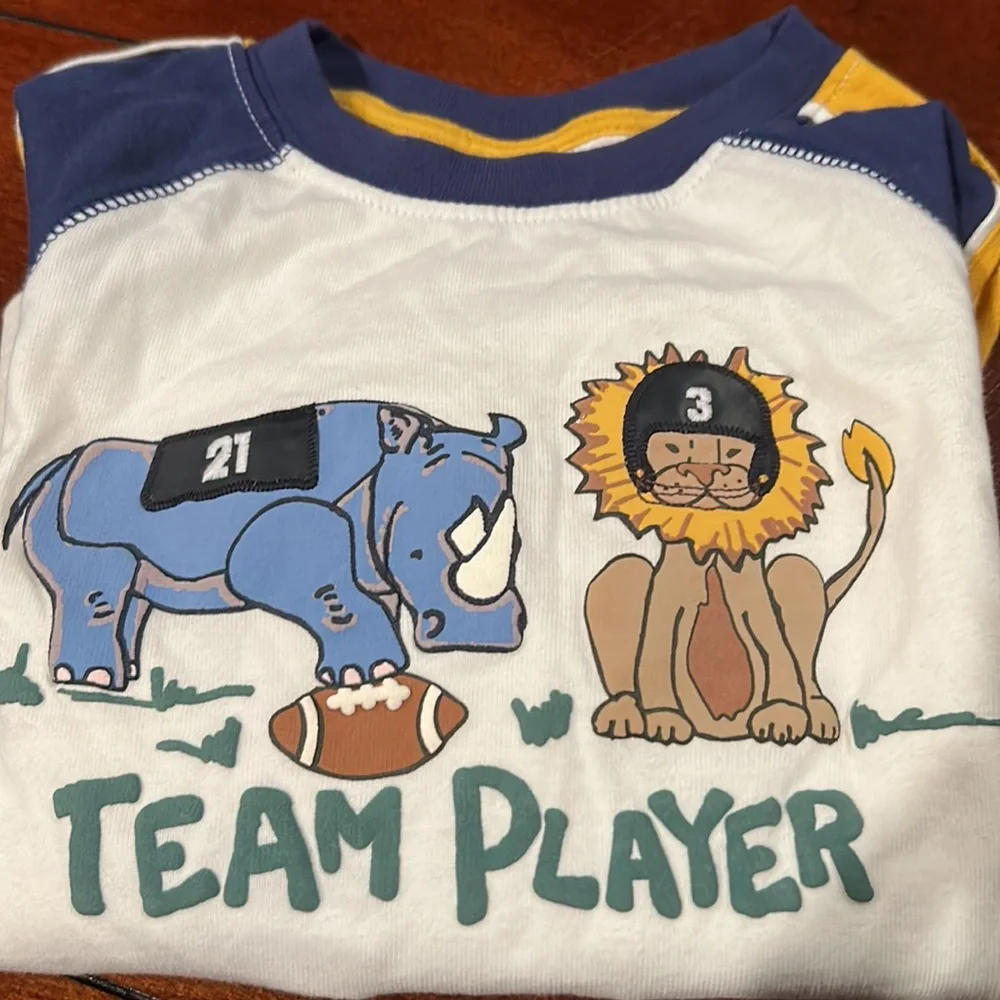 NWT Gymboree Varsity Football 2007 Rhino Lion Team Player Long Sleeve Shirt 2T